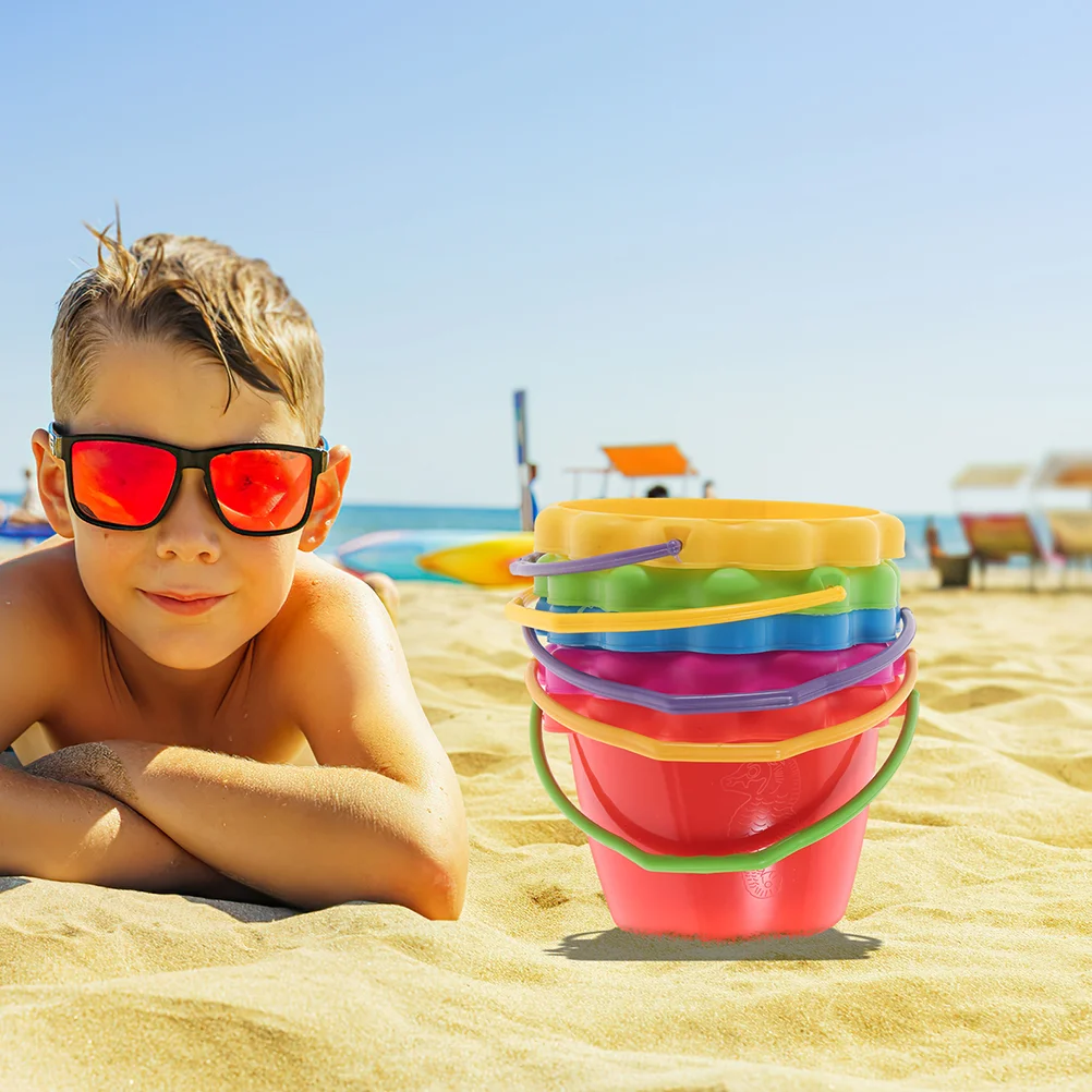 

6 Pcs Childrens Toys Beach Bucket Water Play Sand Tool Small Playing with Ice Buckets Baby