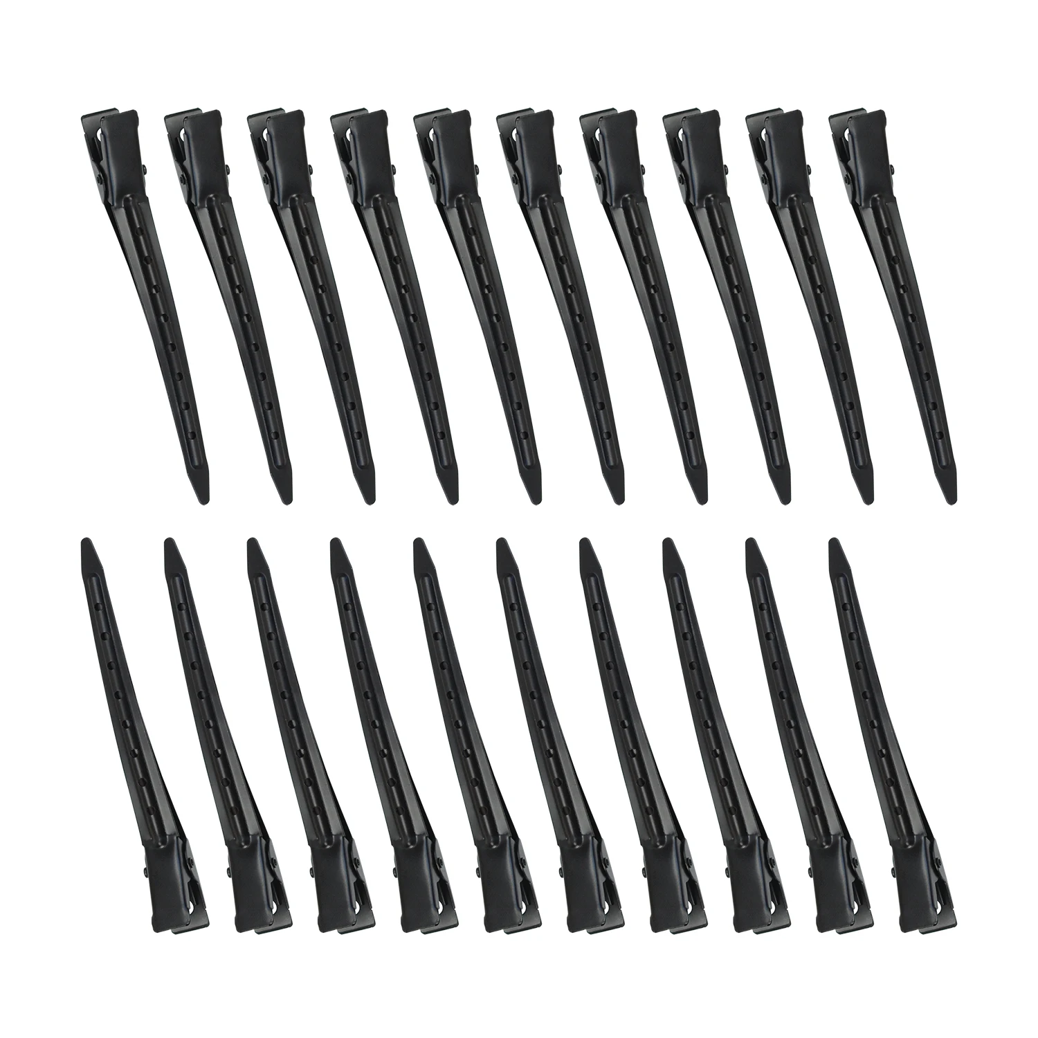 

40 Pcs 3.5 Inches Duck Bill Hair Clips Black Metal Alligator Curl Clips with Holes Styling Clips for Salon Hair Extensions