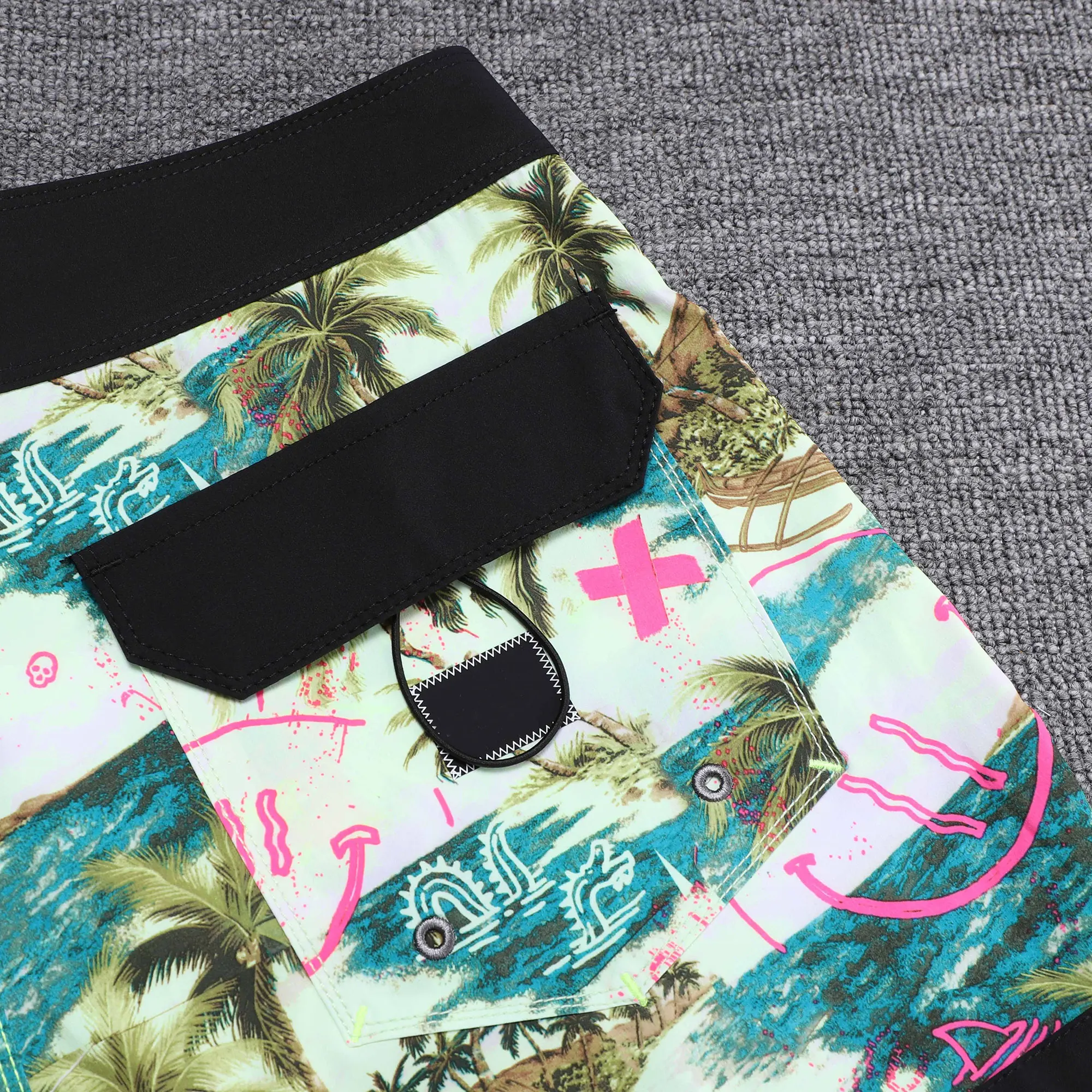 Men's Swim Trunks Beach Shorts Bermuda Spandex Quick dry Surf Boardshorts High Quality 4-way Stretch Waterproof Man Swimwear 5