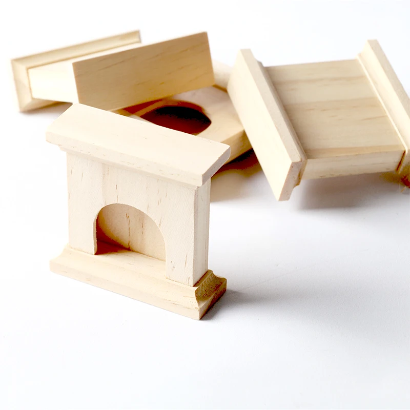 

1Pcs Kawaii DIY 1:6/1:12 Doll House Fireplace Wooden High Simulation Mini Miniature Fireplace Doll House Fireplace Ornament
