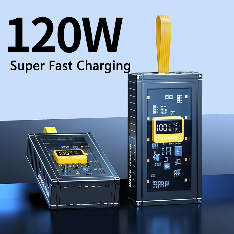

Power Bank 50000mAh with 4 USB Output Type C 120W Fast Charging Powerbank External Battery Pack for iPhone Xiaomi Huawei Samsung
