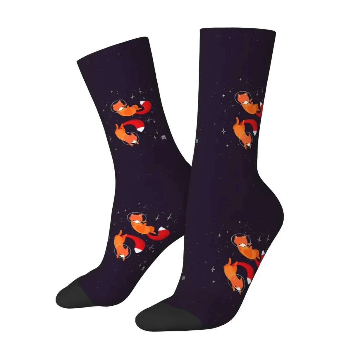 

Носки с изображением космических Лис, Супермягкие чулки в стиле Харадзюку, всесезонные длинные носки, аксессуары для мужчин и женщин, подарки