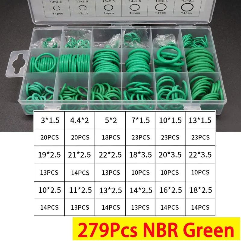 door mail slots Boxed VMQ NBR FKM O Ring Set Rubber Washer Seals Assortment Red/Black/Green O-Ring Seals Set High Quality For Car Gasket Pneumatic Parts Hardware