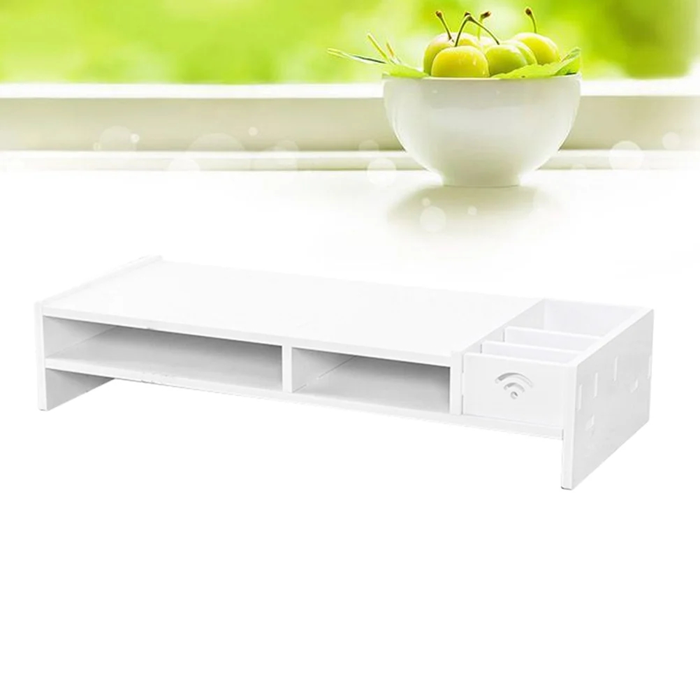

38 CM Desktop Organization Monitor Rack Mini Shelf Computer Mount Storage Organizer Bamboo Stands