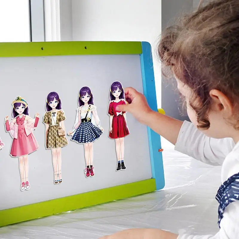 Magnetic Doll Dress Up Kits Reusable Sticker Dress Up Doll Activity Book Doll Pretend Play Toy For Kids Aged 3 To 12 Birthday 2