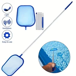 Heavy Duty Telescopic Pool Skimmer Net with Extendable Aluminum Pole and Ultra Fine Mesh (PURPLE)
