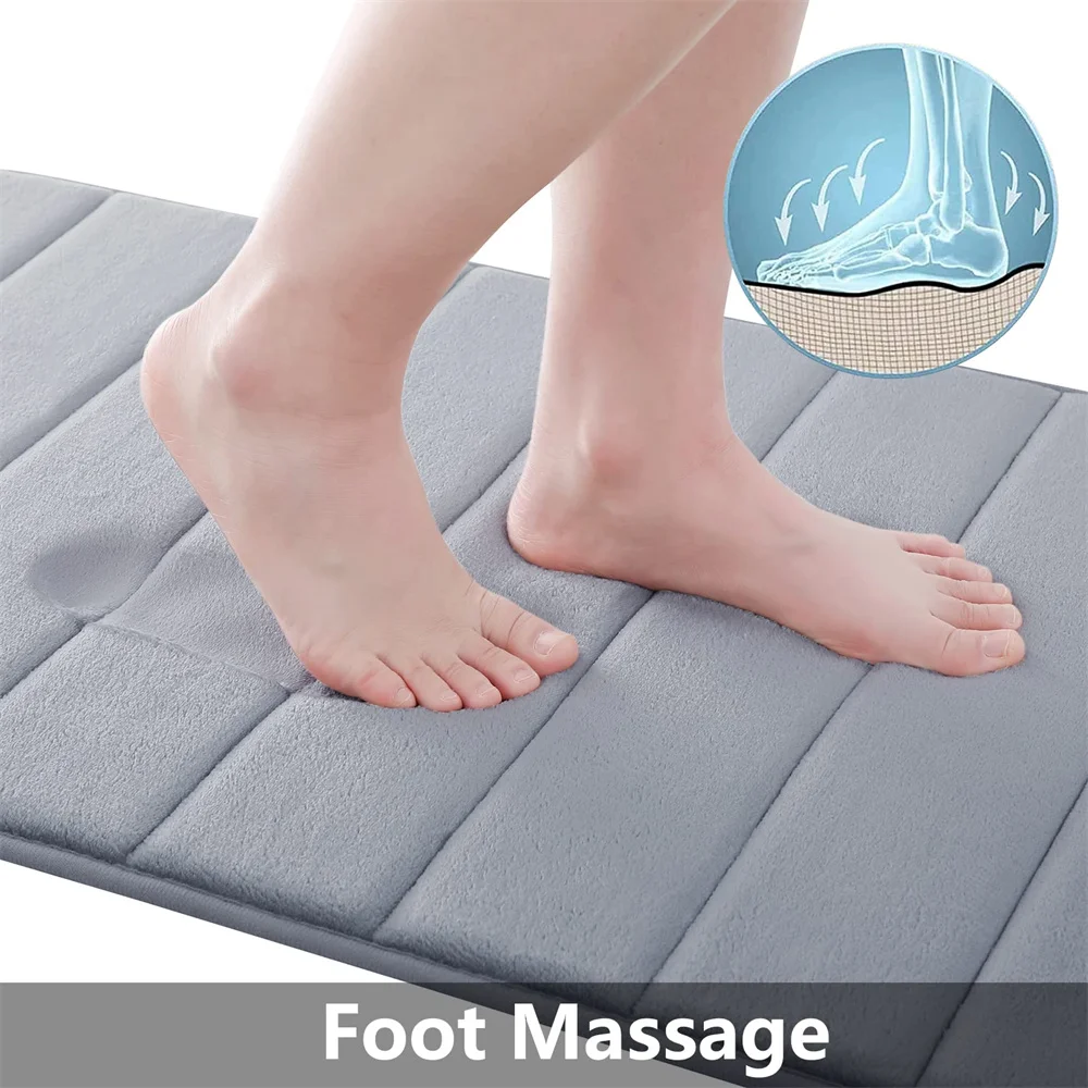 Olanly Memory-Tapis de bain imperméable à l\'eau, Polymères de pied ultra doux, Tapis antidérapant, Accessoires de douche, HODecor