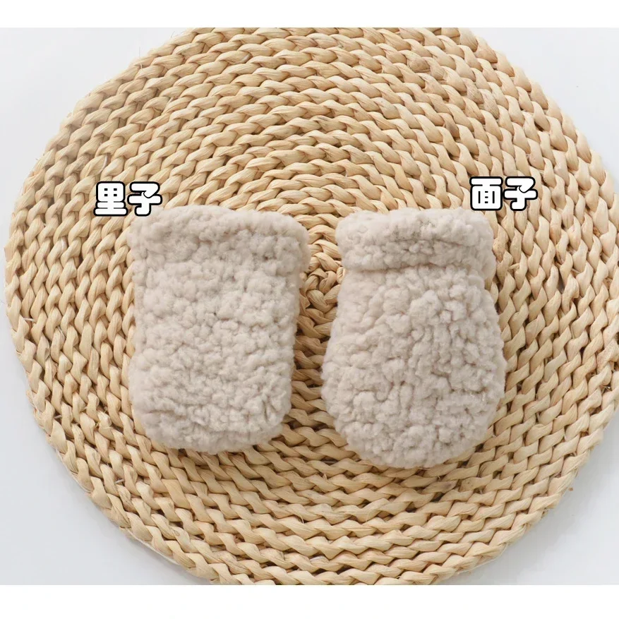 Autumn Winter Thicken Warm Gloves for Newborn Baby Mittens Kids Boy Girl Plush Anti-scratch Face Gloves Accessories 4