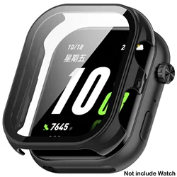 Premium Tempered Glass Screen Protector & Durable PC Case for Smartwatch Accessories (Black)
