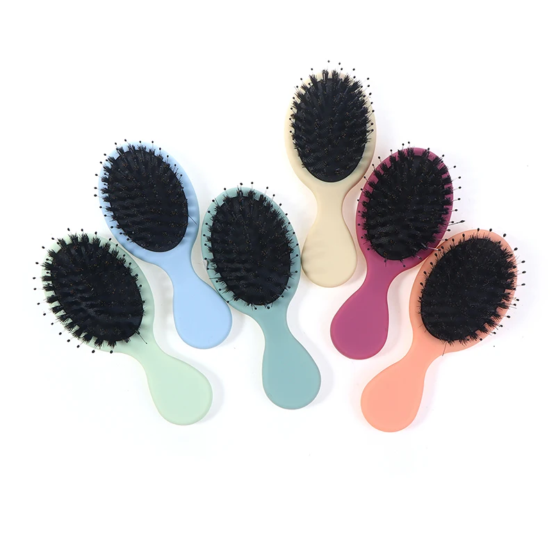 1PC Oval Boar Bristle & Nylon Hair Comb Mini Anti-static Hair Scalp Massage Comb Hairbrush Salon Care Brush Styling Tool