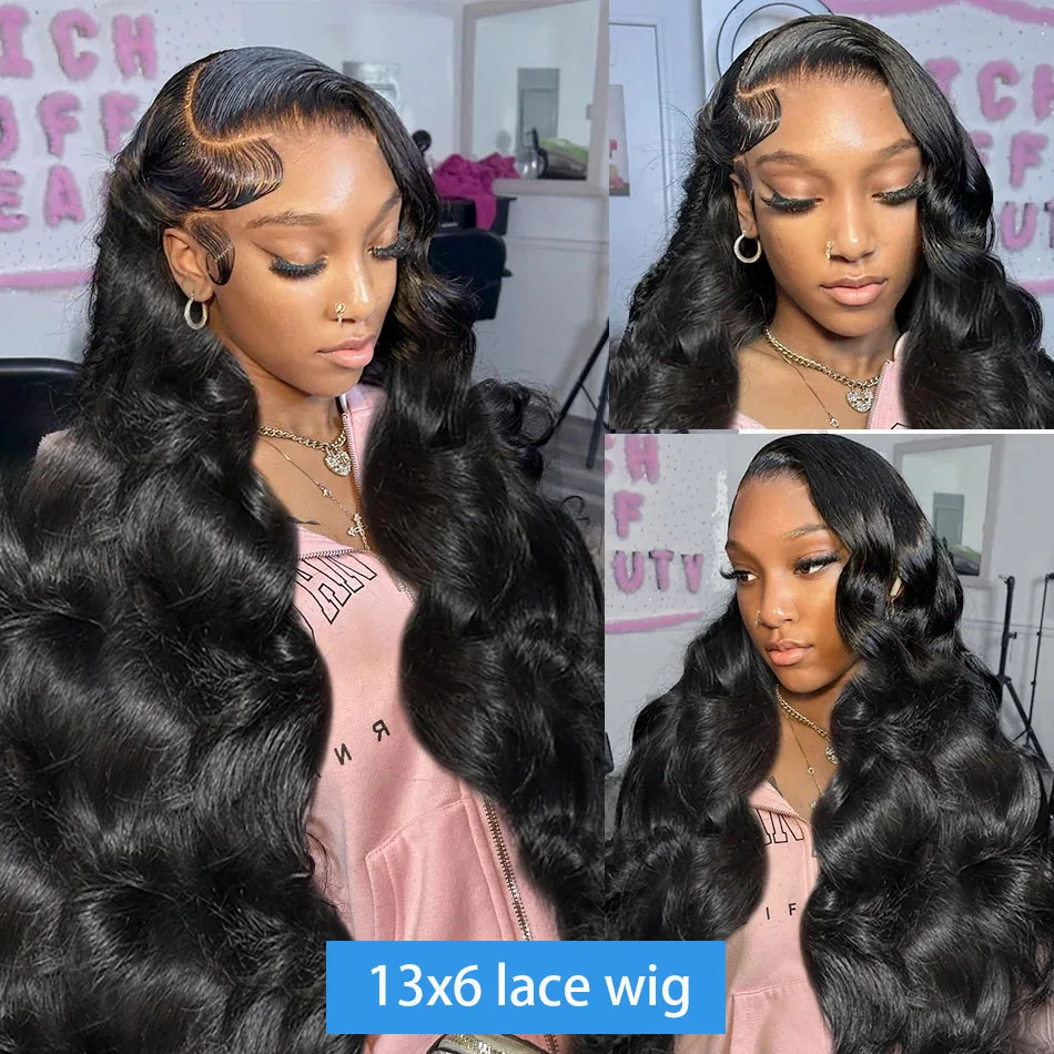 200 Density 13x6 HD Transparent Lace Front Wig Body Wave 13x4 Brazilian Remy Human Hair 30 32 Inches Lace Frontal Wig For Women