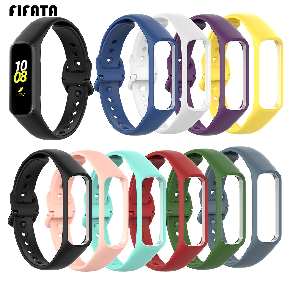 

FIFATA Colorful Silicone Sport Watch Strap For Samsung Galaxy Fit-e SM-R375 Smart Sports Bracelet Wristband Replace Accessories