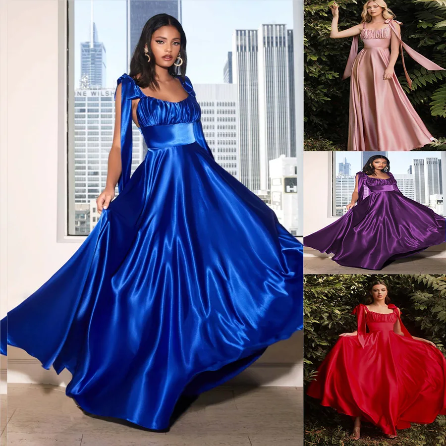 

Women Dress 2022 Wedding Party Dress Female Evening Elegant Sexy Strap Sleeveless Long Maxi Dresses