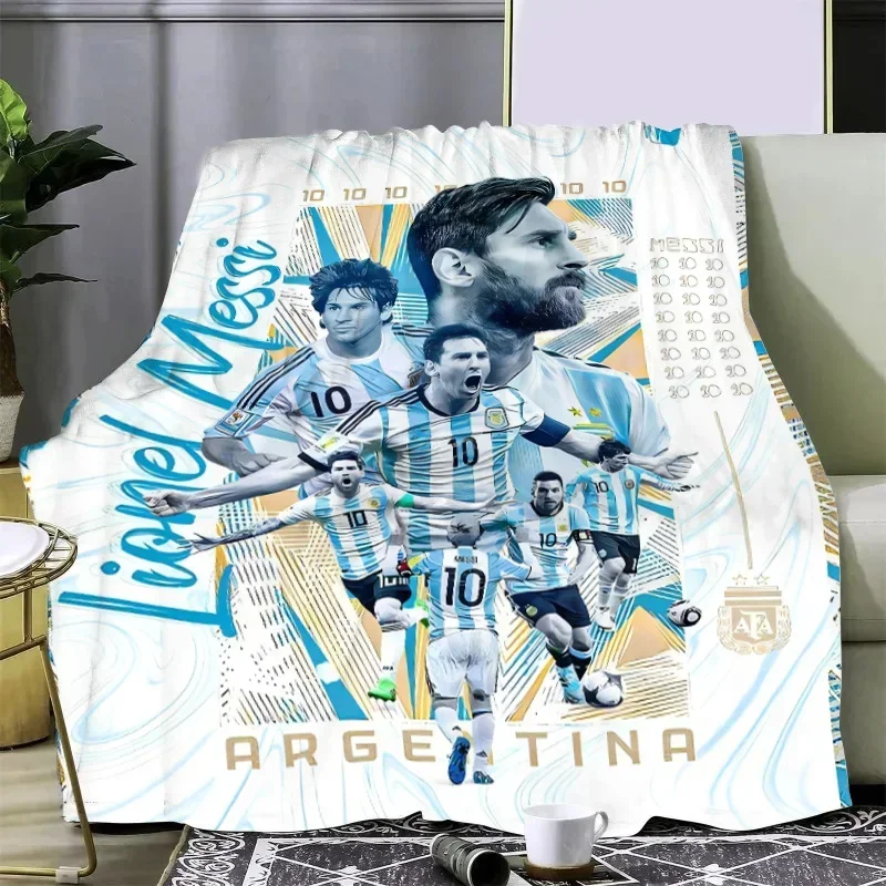 Football star printed picnic blankets r-ronaldo m-massis warm blanket soft and cozy blanket home travel birthday gift 5