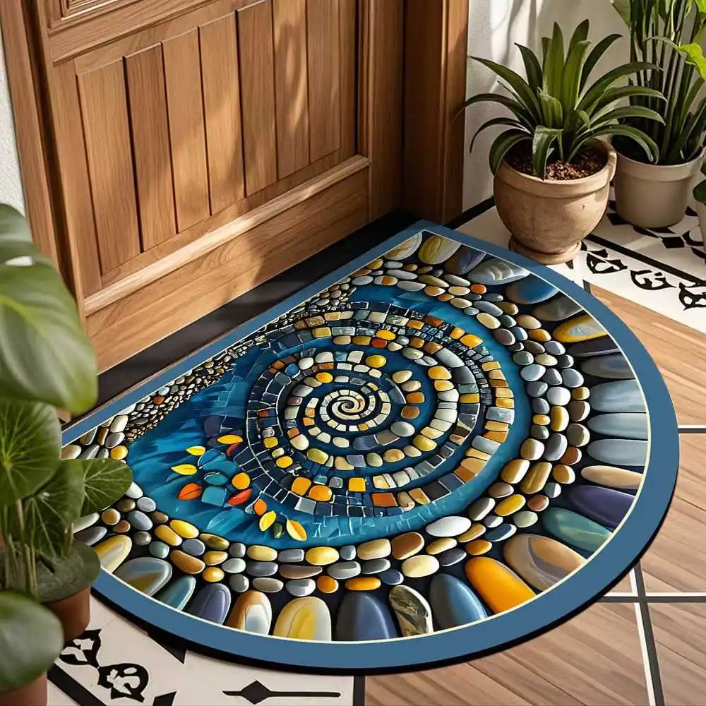 Vintage Stone Half-Circle Rug 4