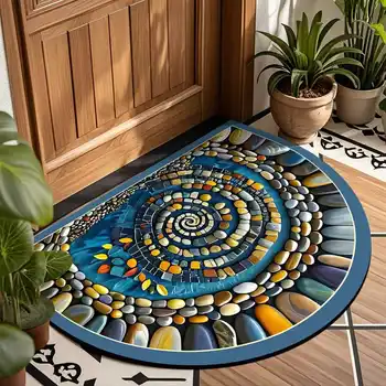Vintage Stone Half-Circle Rug 4