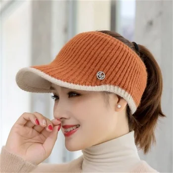 2023 Hats For Women Autumn Winter Sports Empty Top Golf Caps Female Knitted Warm Baseball Cap Fashion Running Golf Sun Hat 1