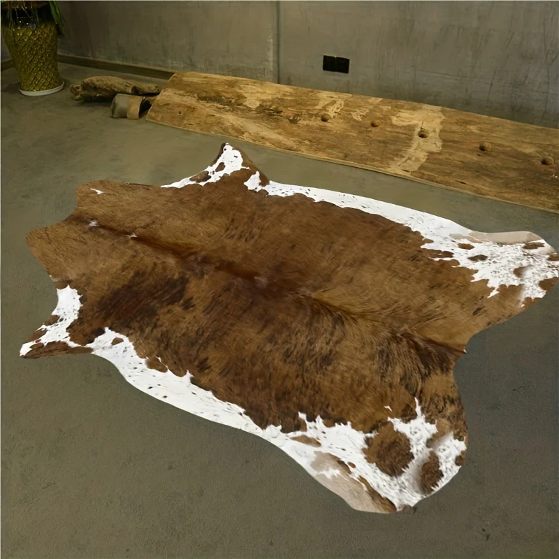 Cowhide Carpet Cow Print Rug American Style for Bedroom Living Room Cute Animal Printed Carpet Faux Cowhide Rugs for Home Decor