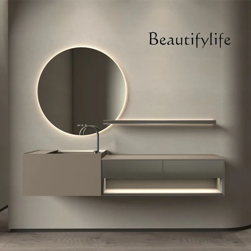 ตู้ห้องน้ําอ่างล้างหน้าแบบหินชนวนอ่างล้างหน้าที่ทันสมัยตู้ห้องน้ําเรียบง่ายสไตล์อิตาลีอ่างล้างหน้ามือ 1