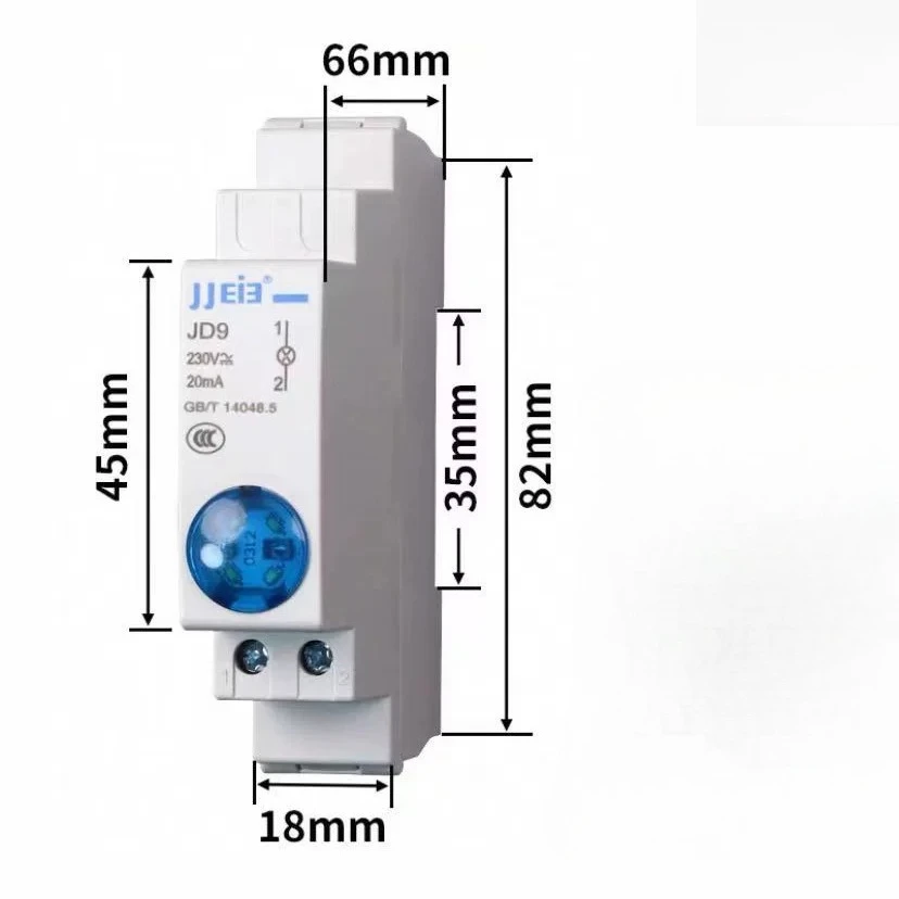 가이드형 표시등 JD9 LED 전원 신호등 24V220V 트랙형 2색등 C45 카드 레일 버튼