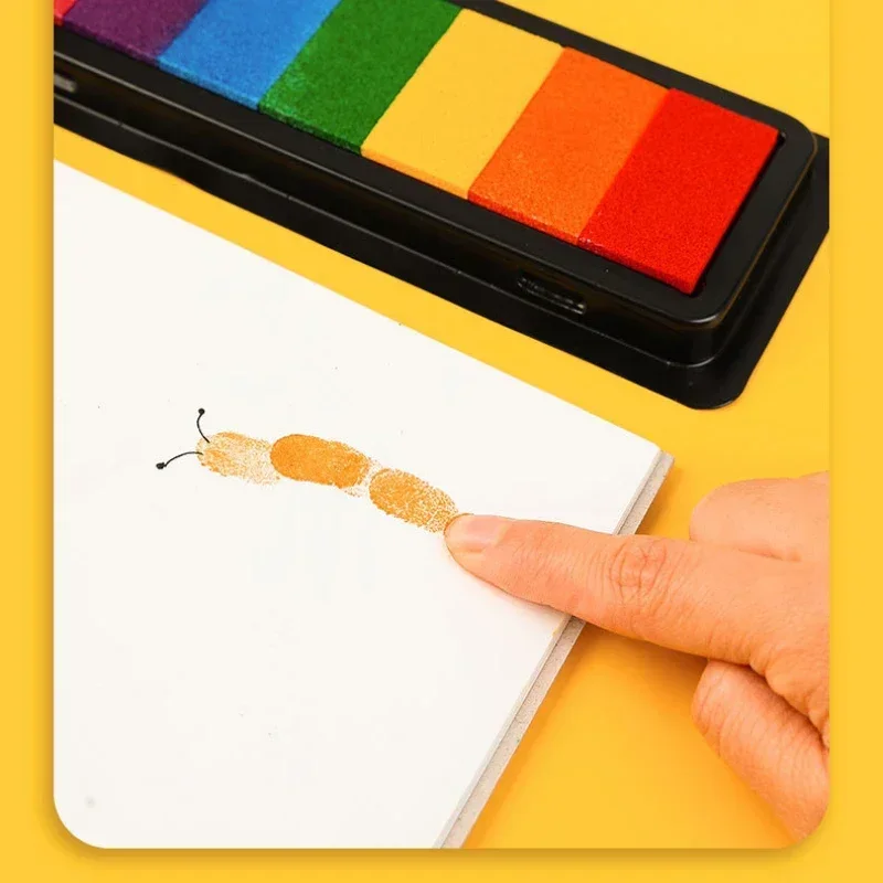 Kindergarten Creative Palm Finger Paint Ink Pad 7 Colours Kids Graffiti Finger Stamp Pad Drawing Toys drawing toy educational toys educational drawing toy