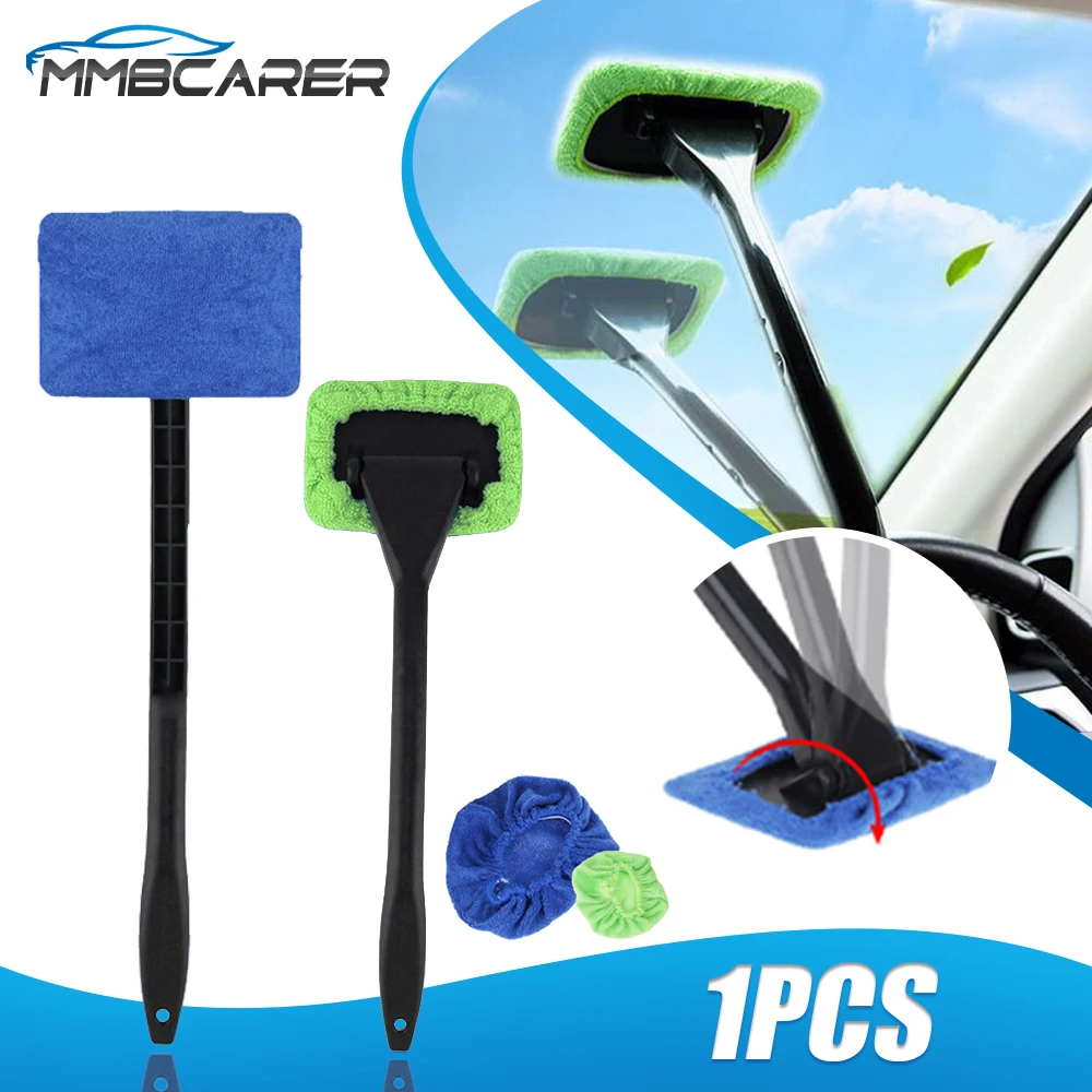 Window Cleaning Brush Car Defogging Window Wiper Car Home Detachable Duster Cleaning Glass Brush with Cloth
