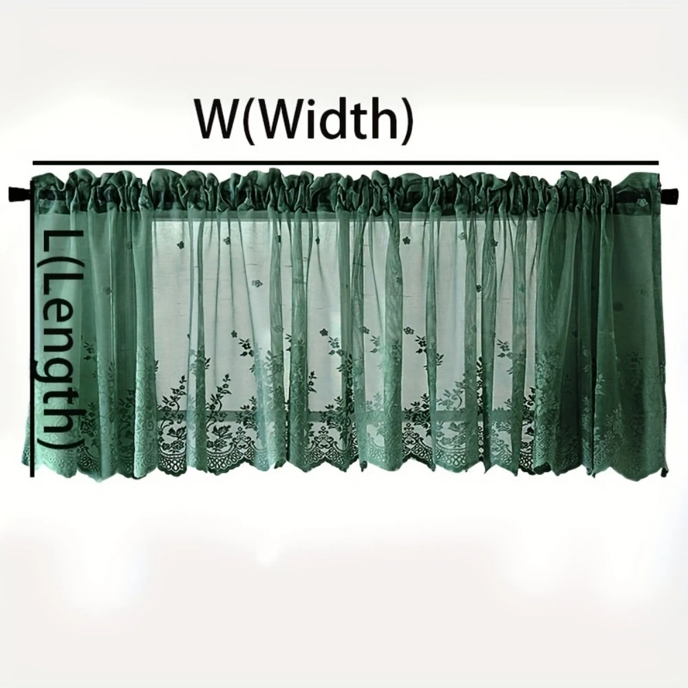Short Curtains for Small Window Tulle Curtain Embroidered Lace Cafe Tier chiffon curtains japanese door curtains