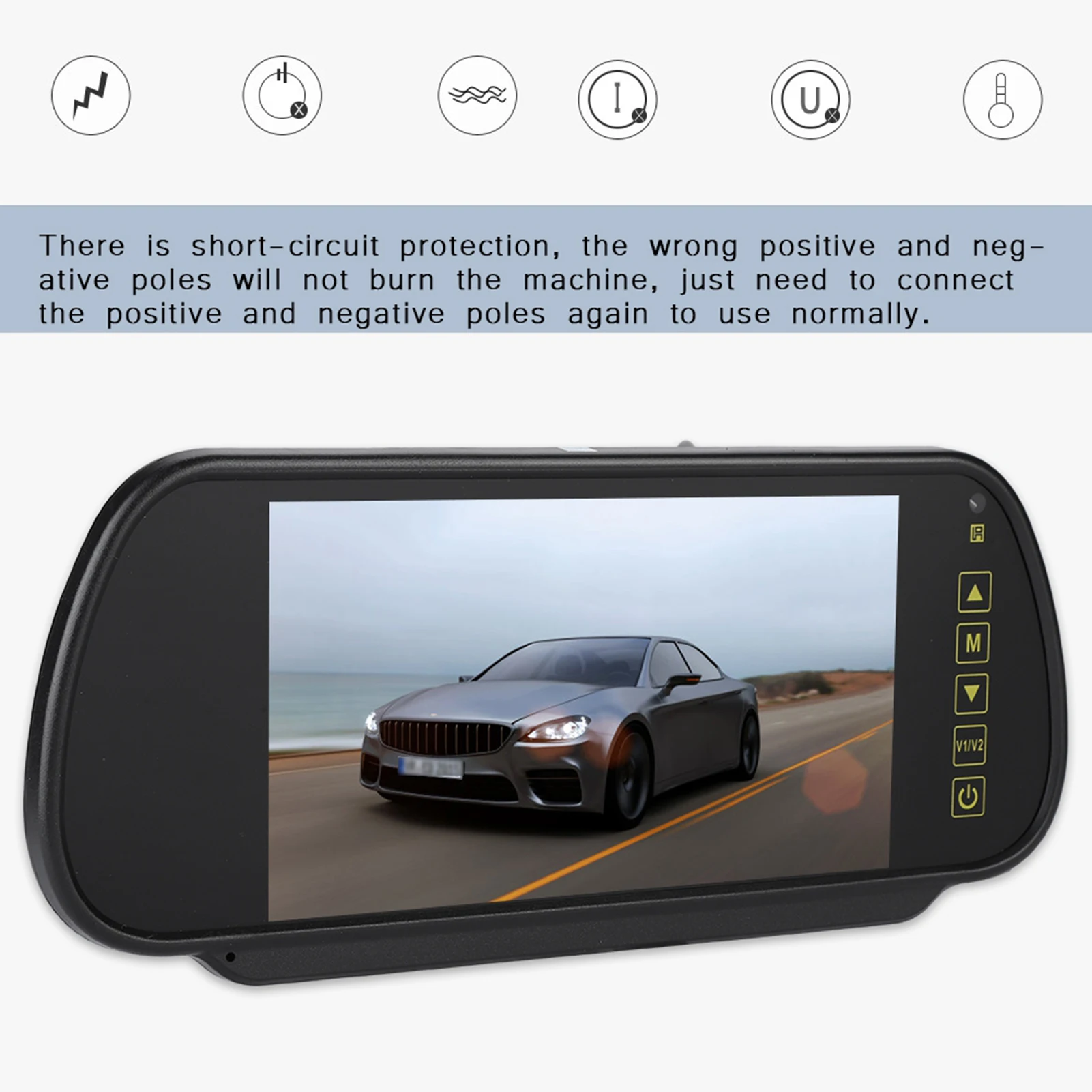 Parking Monitor Rear View Mirror Monitor Rear View Mirror Monitor 7inches LCD Display Backup Camera Monitor for Rear View Camera