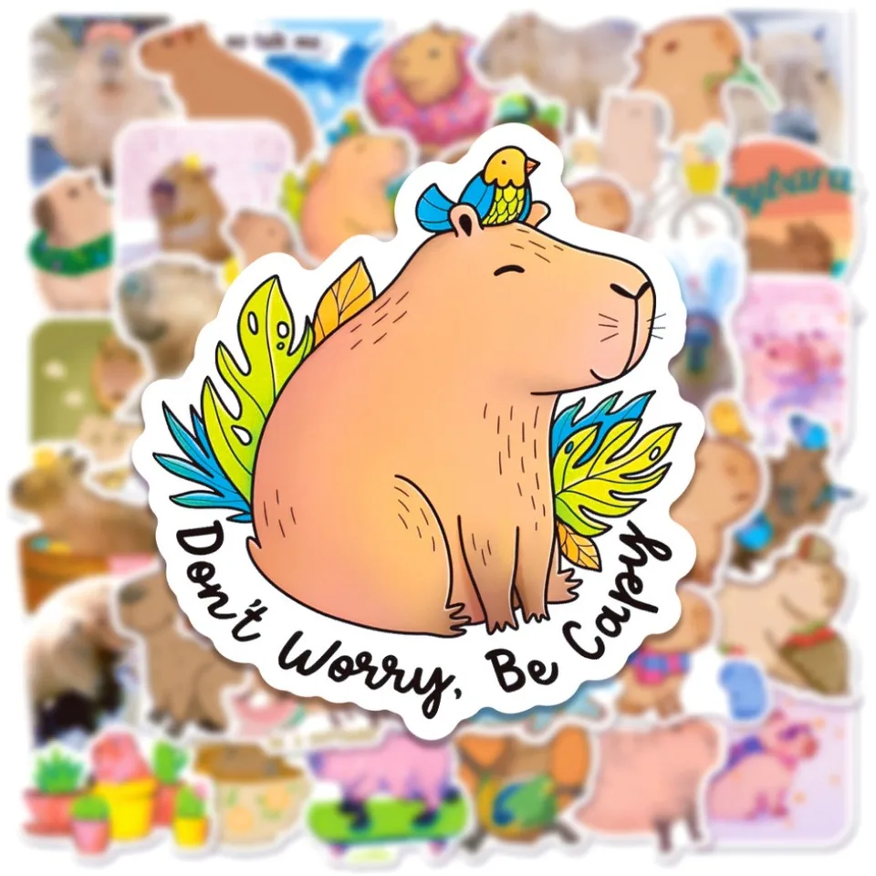 220 Adesivi Kawaii Capibara Carini, Impermeabili In Vinile Per Bomboniere, Bottiglie, Laptop, Telefono, Skateboard - 2