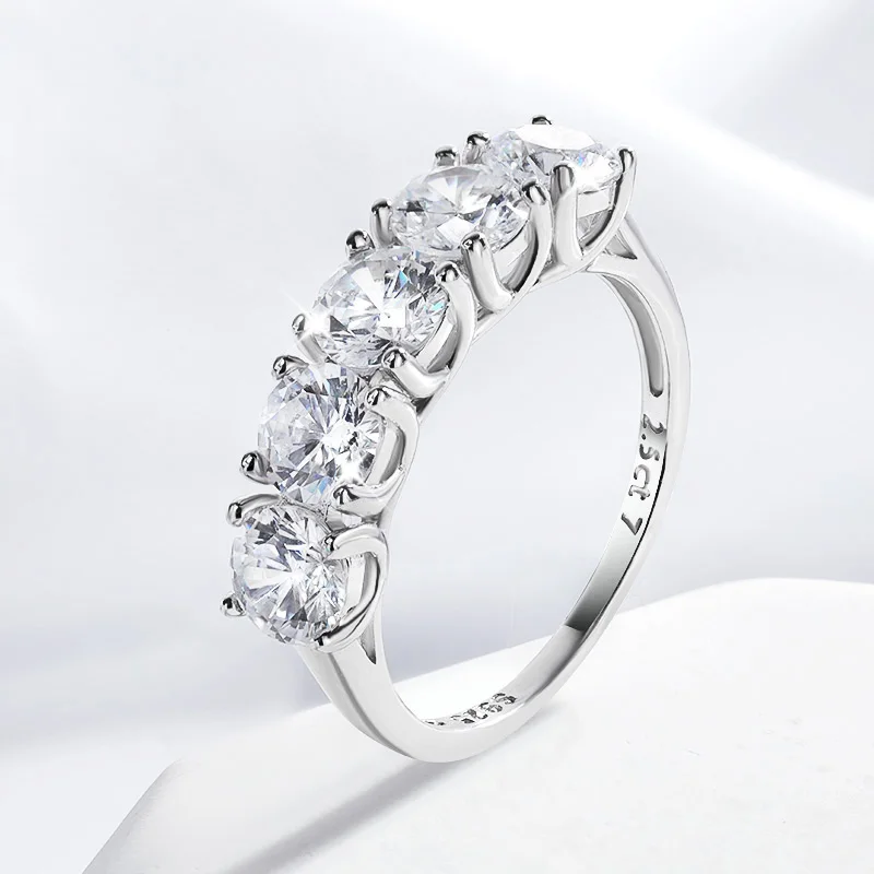 Smyoue 2.5/5CTTW D barva originální moissanite kroužky pro ženy 5 drahokam svatební svatební šperků 925 mincovní stříbro velkoobchod prsten
