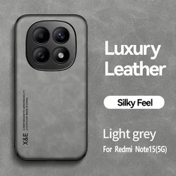 Luxury Magnetic Leather Soft Phone Case - Premium Back Cover for RedmiNote15 4G (Light Grey)