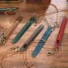 Genuine Leather Lanyard Pen Holder Portable Single Pencil Case Vintage Pen Pouch Sleeve Pen Protective Cover with Keychain 4