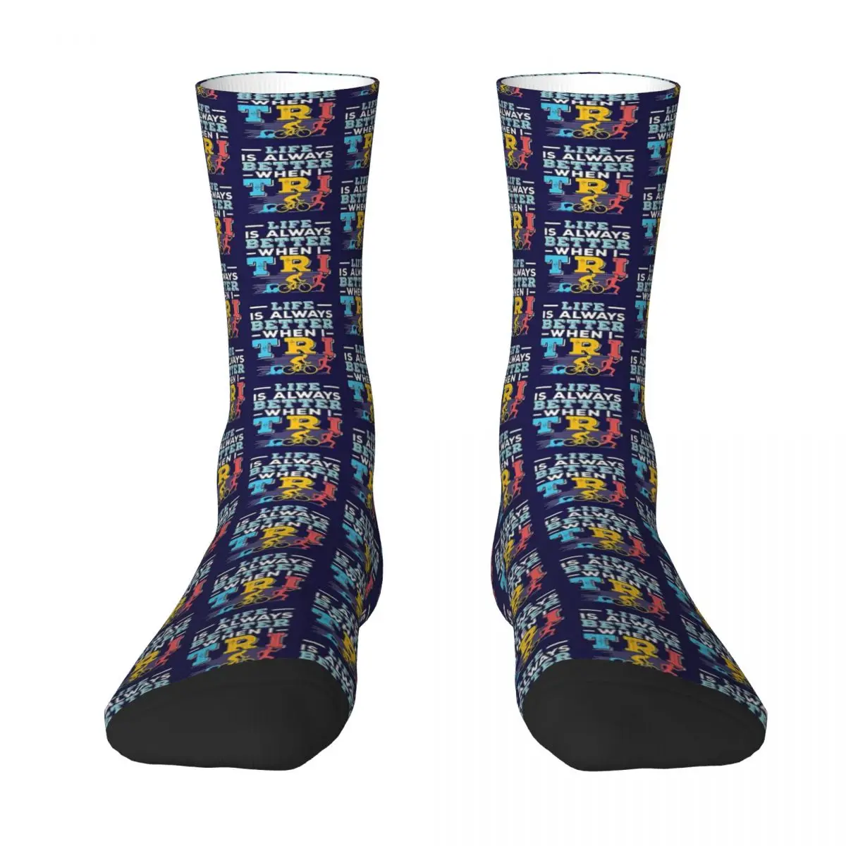 

Life Is Better When I Tri Unisex Winter Socks Running Happy Socks Street Style Crazy Sock