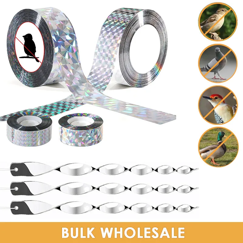

Laser Anti Bird Repeller Tape Outdoor Stick Drive Pigeons Scare Flashing Reflective Animal Repeller Raven Away Bird Repellent