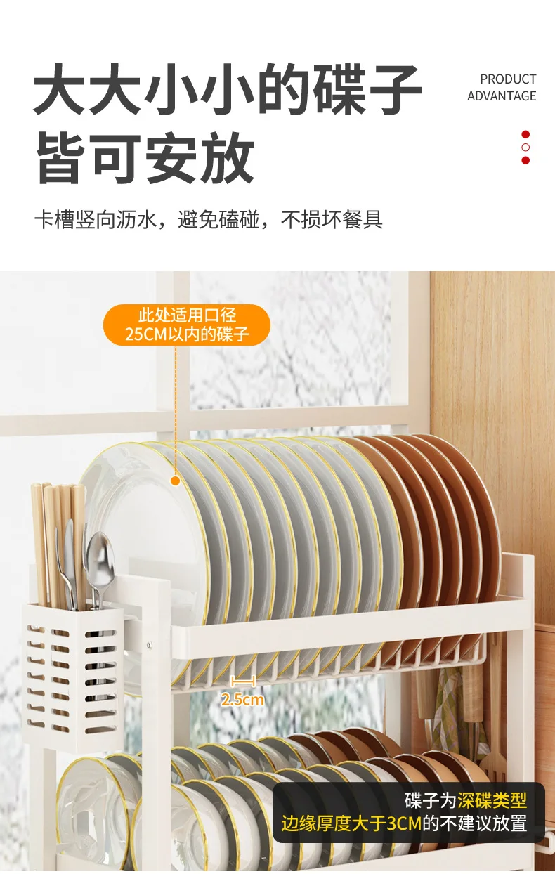 Kitchen countertop dish drain basket Sink storage rack Plastic tableware  bowl chopsticks filter water storage box bowl tray rack - AliExpress