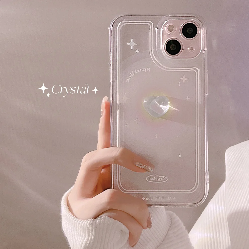 z flip3 case For IPhone cases Three-dimensional crystal love pattern mobile phone case For 11 12 13 Pro Max X XS Max XR 7Plus 8Plus samsung galaxy z flip3 case