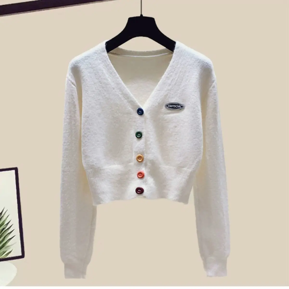 Temperament Women's Set Spring Korean New Sweater Knitwear+High Waist Wide Leg Pants Casual Two Piece Set