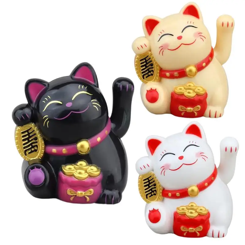 

Car Lucky Cat Waving Arm Decoration Solar Powered Vivid And Lovely Chinese Cat Maneki Neko Lucky Statue Car Interior Ornaments