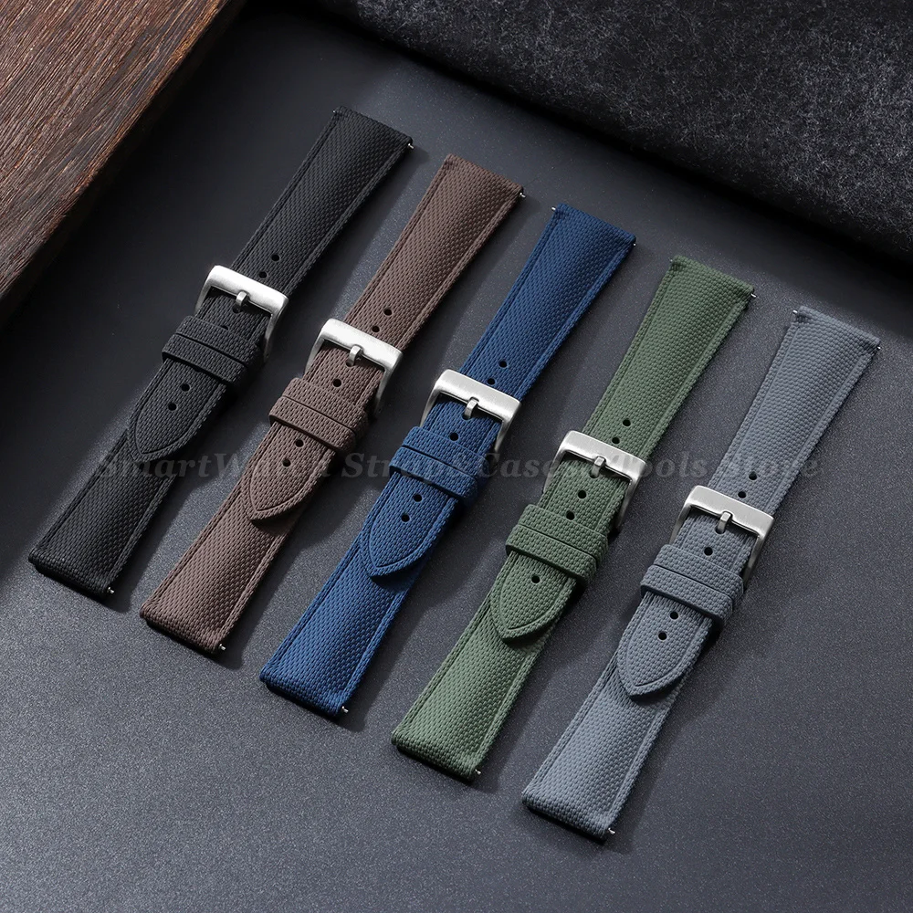 Premium FKM Rubber Waterproof Sport Watch Strap – Universal Fit