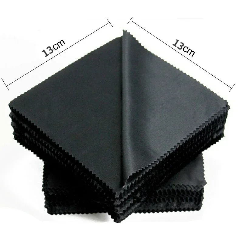 Eyeglass Cleaning Cloth 5/10/20/pcs/lot Black Microfiber Square 13*13cm Sunglasses Eyewear Clean Lens Accessories