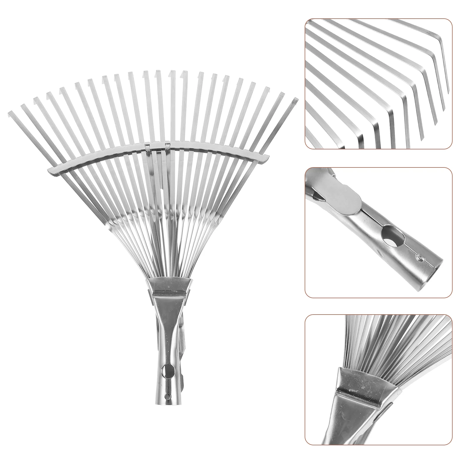 Telescopic Handle Leaf Rake Stainless Steel Garden Metal Rakes Leaves Rake For Gardening Grass Wire Expandable Garden Tools