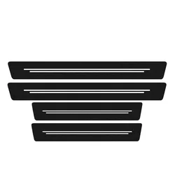 Universal Carbon Fiber Leather Car Door Sill Protection Strip - Durable Decorative Sticker Accessory (4pcs sill strip)