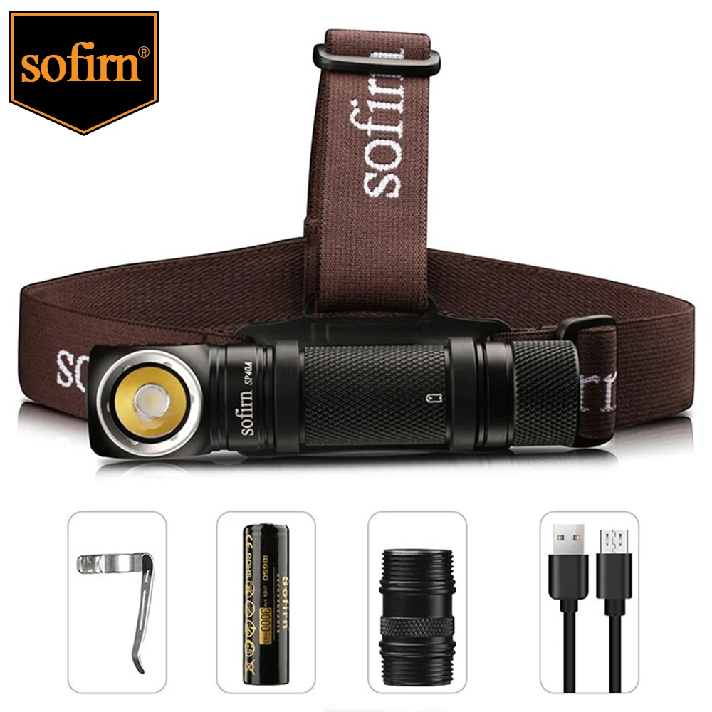 Sofirn SP40A TIR Optics  Rechargeable LED Headlamp LH351D 1200lm 18650 Headlight 18350 Angle Flashlight with Magnet Tail
