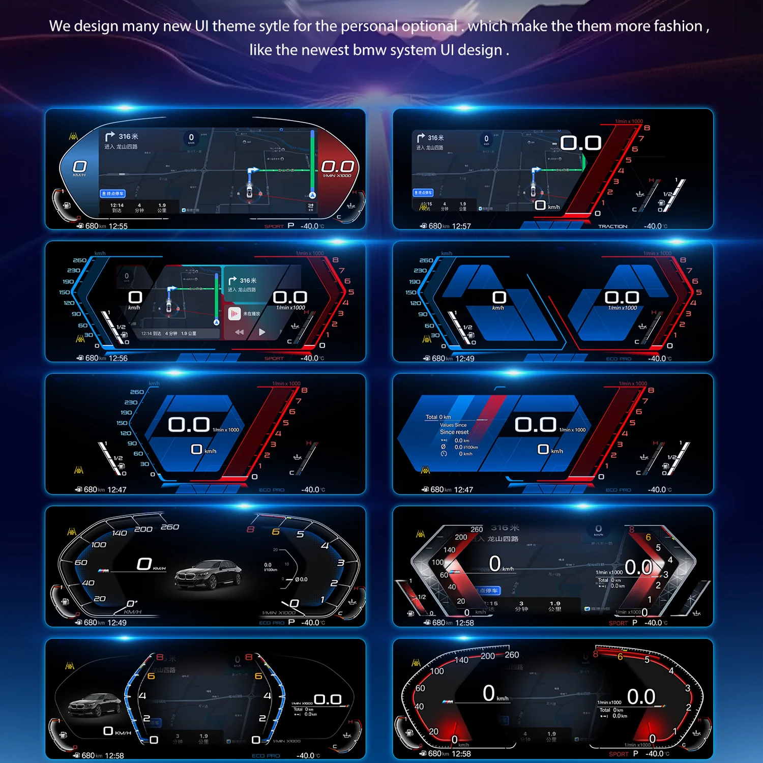 Panel de instrumentos digital para BMW X5 X6 E70 E71 años 2006-2013, cabina virtual, velocímetro. 6