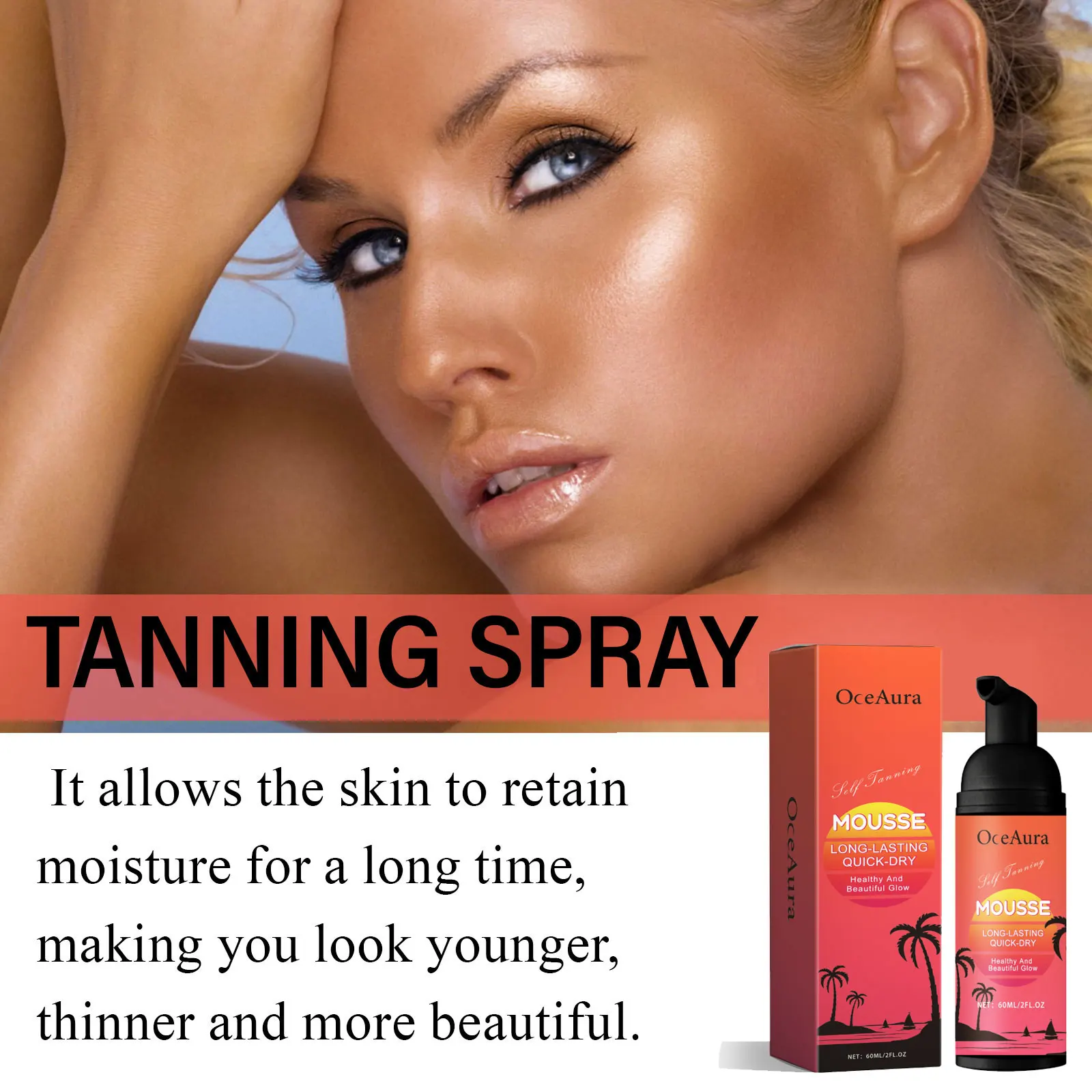 Self Tanning Mousse Sunless Self Tanner For Face Body Sunbed Cream Even Skin Tone Anti Uv Prevent Dark Spots Leg Bronze Makeup