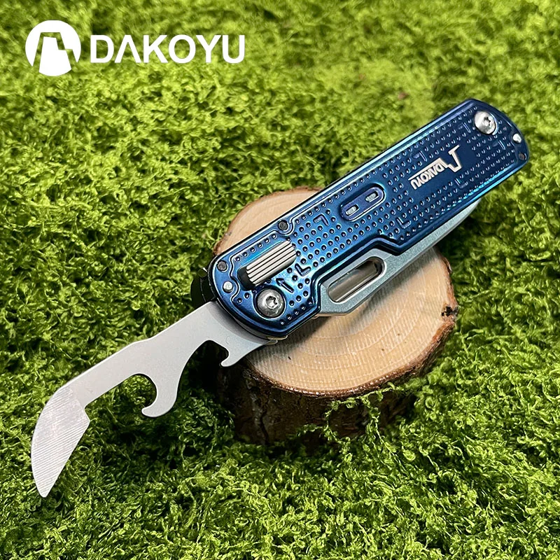다코유 블루 실버 다기능 경량 아웃도어 EDC 도구, 캠핑 도구, D4 멀티툴