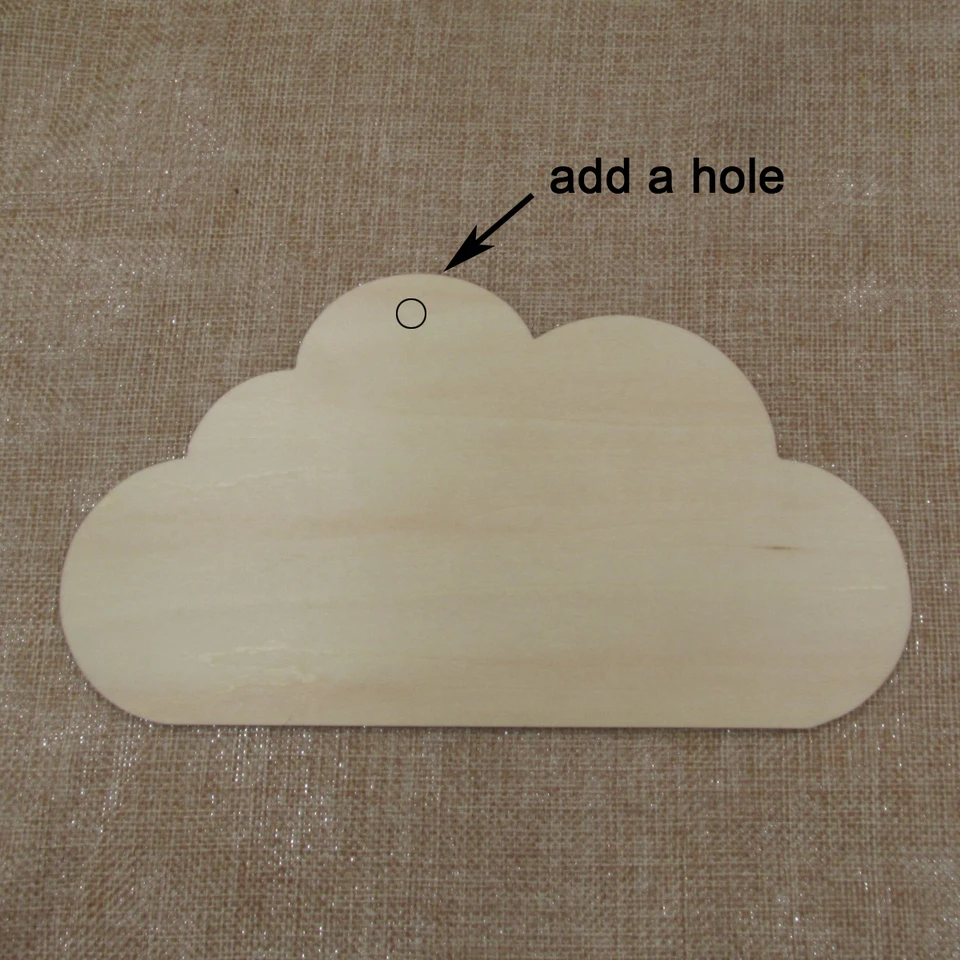 OLYCRAFT 200pcs Natural Dyed Wooden Cloud Cutouts - 22mm X 17mm DIY Craft Slices For Painting, Home Decor & Crafts - View #5