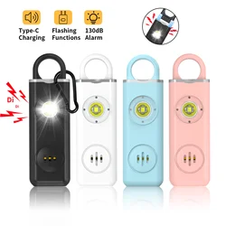 Personal Self Defense Alarm,130db Self Defense Siren Safety Alarm For Women Girl, Personal Keychain Alarm Rechargeable Battery