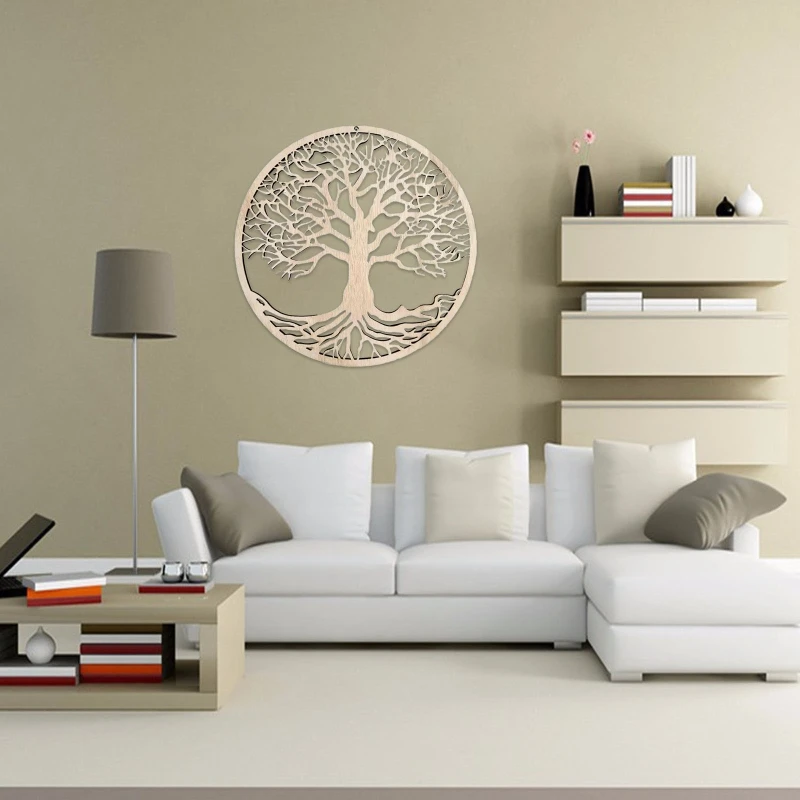 2025 New  Tree of Life Wooden Wall Art Decor Hanging Wood Crafts Hollow Ornament for Home Bedroom Living Room Decoration 3