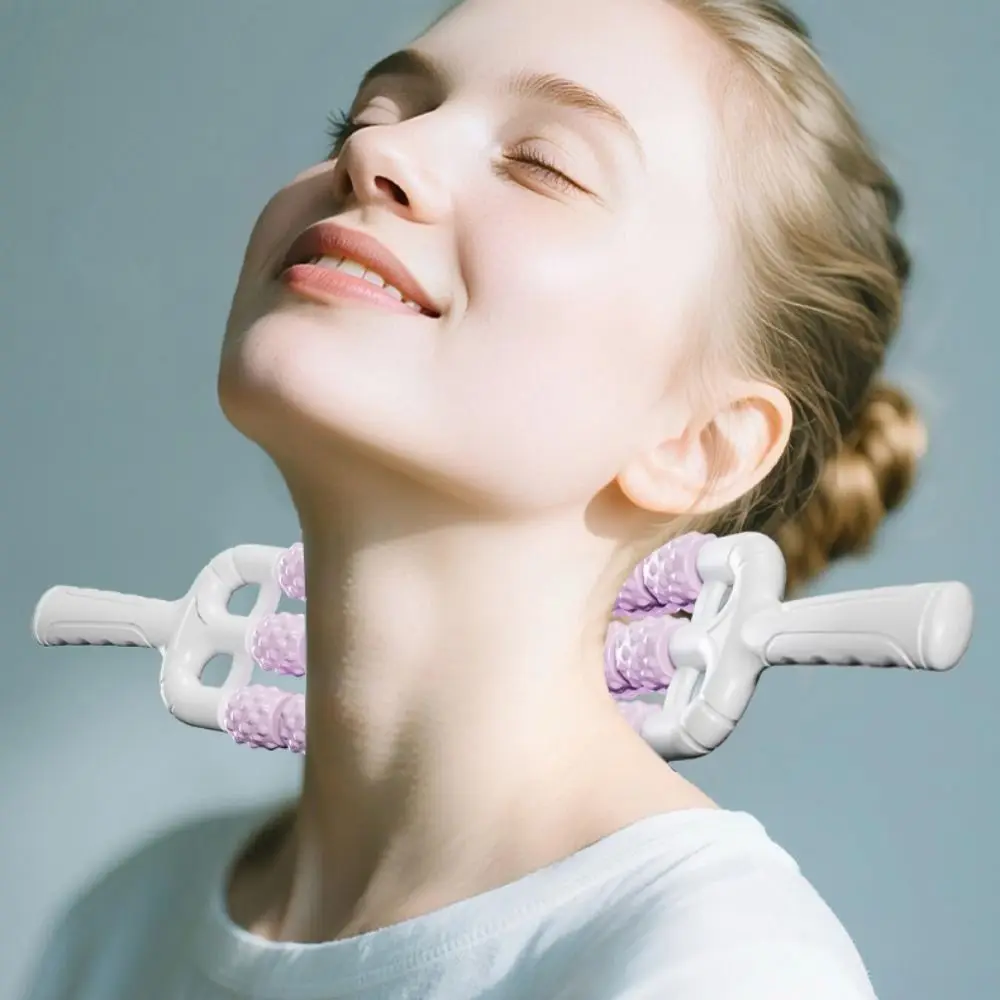 Three Rows Curved Massage Roller Multifunction Fitness Yoga Massage Stick Durable Relaxation Muscles Fascia Stick Thighs